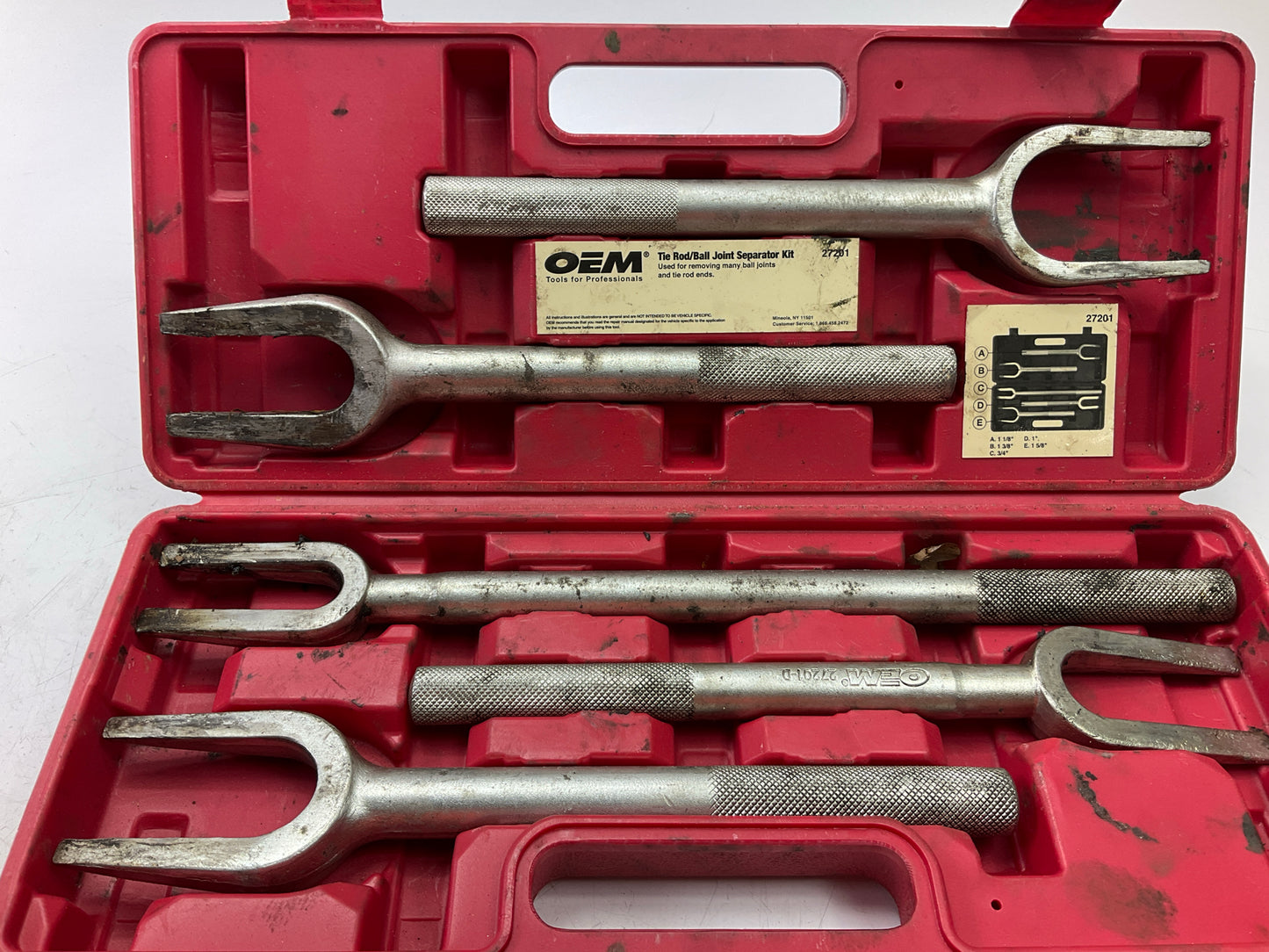USED #34 OEM Tools 5-Piece Tie Rod Ball Joint Remover Separator Pickle Fork Tool