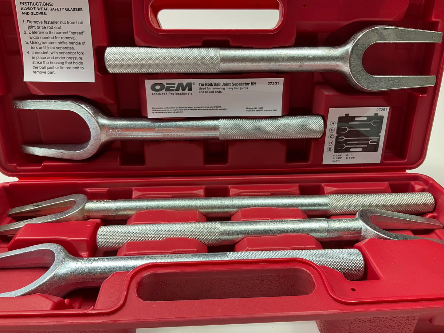 USED #35 OEM Tools 5-Piece Tie Rod Ball Joint Remover Separator Pickle Fork Tool