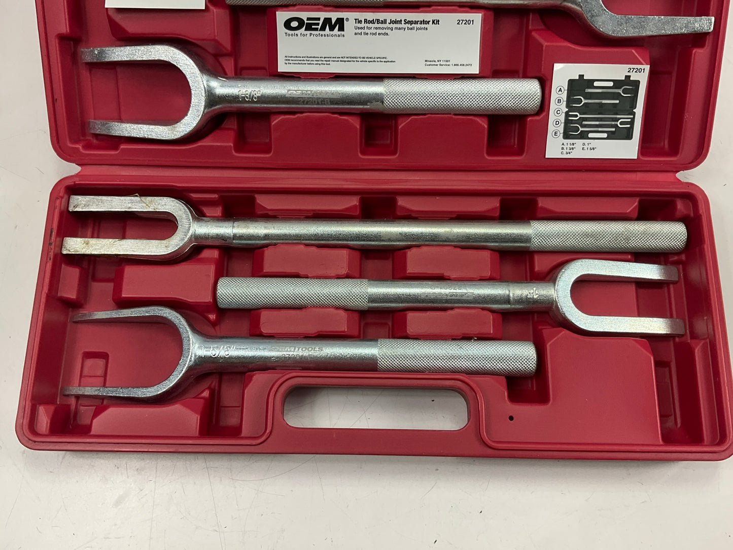 USED #40 OEM Tools 5-Piece Tie Rod Ball Joint Remover Separator Pickle Fork Tool
