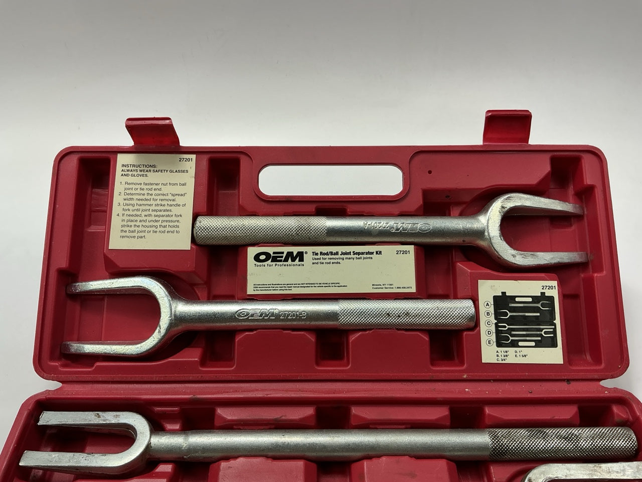 USED #43 OEM Tools 5-Piece Tie Rod Ball Joint Remover Separator Pickle Fork Tool