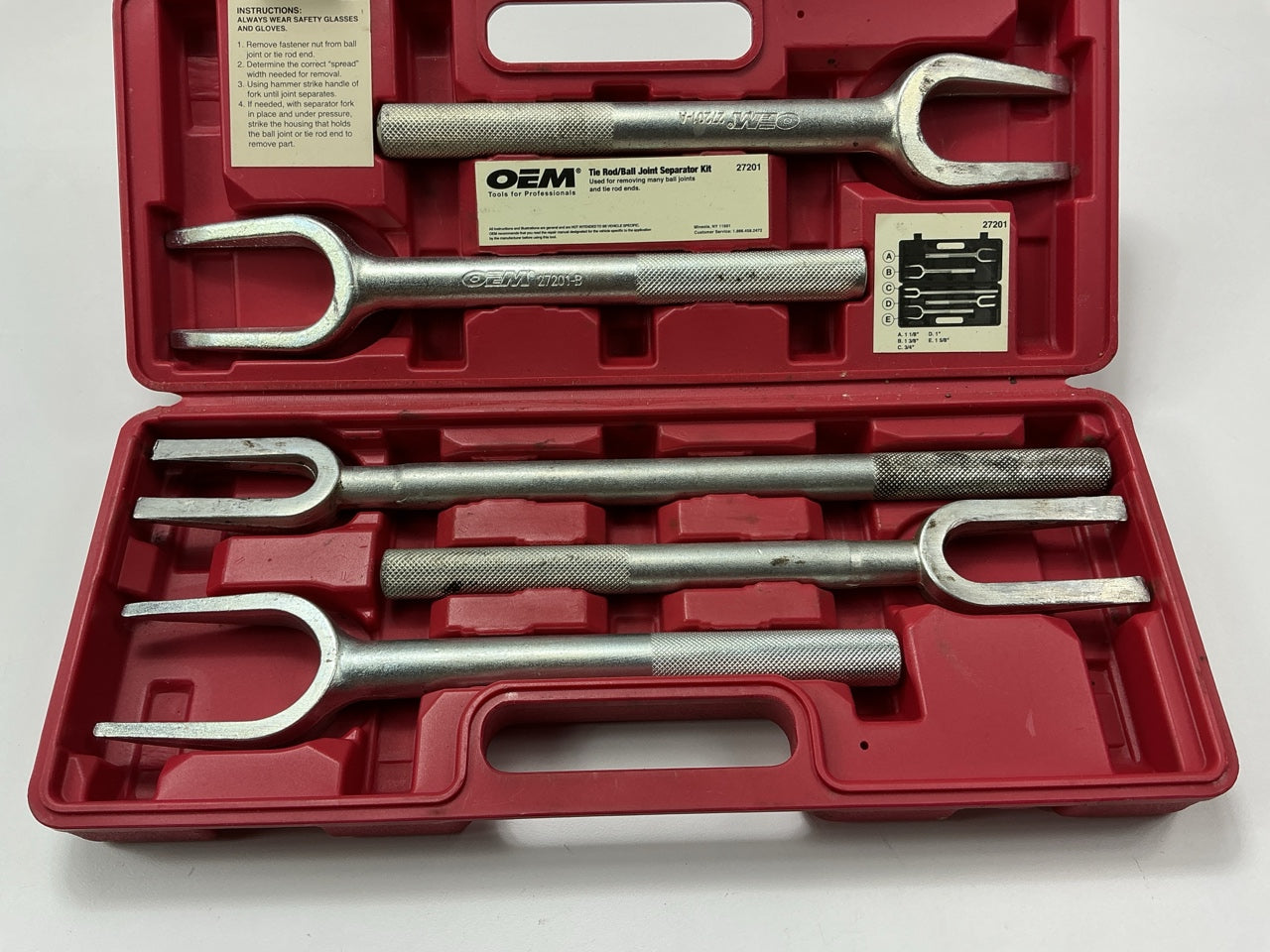 USED #43 OEM Tools 5-Piece Tie Rod Ball Joint Remover Separator Pickle Fork Tool