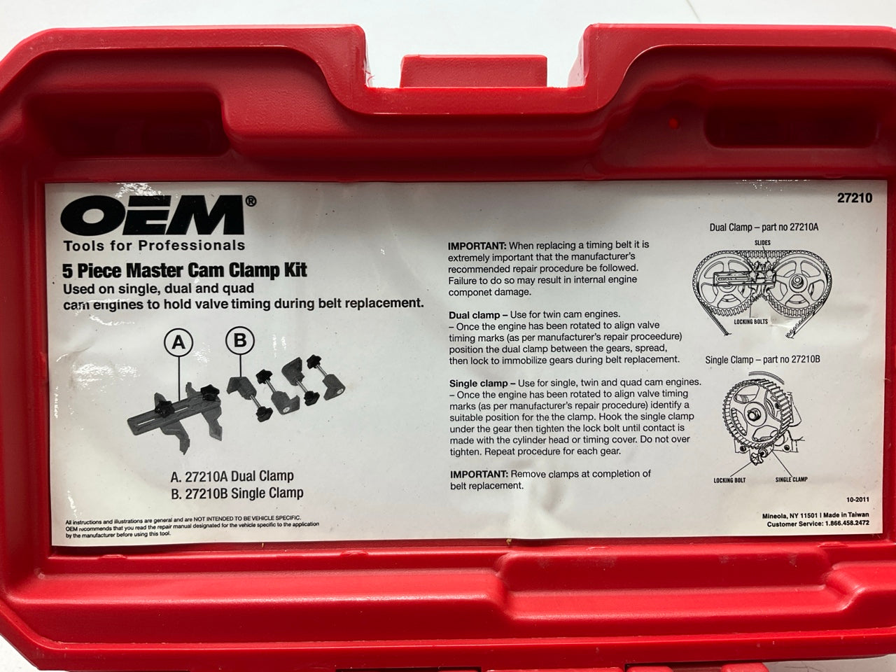 USED #10 - OEM TOOLS 27210 Timing Belt Service Kit Tool Set