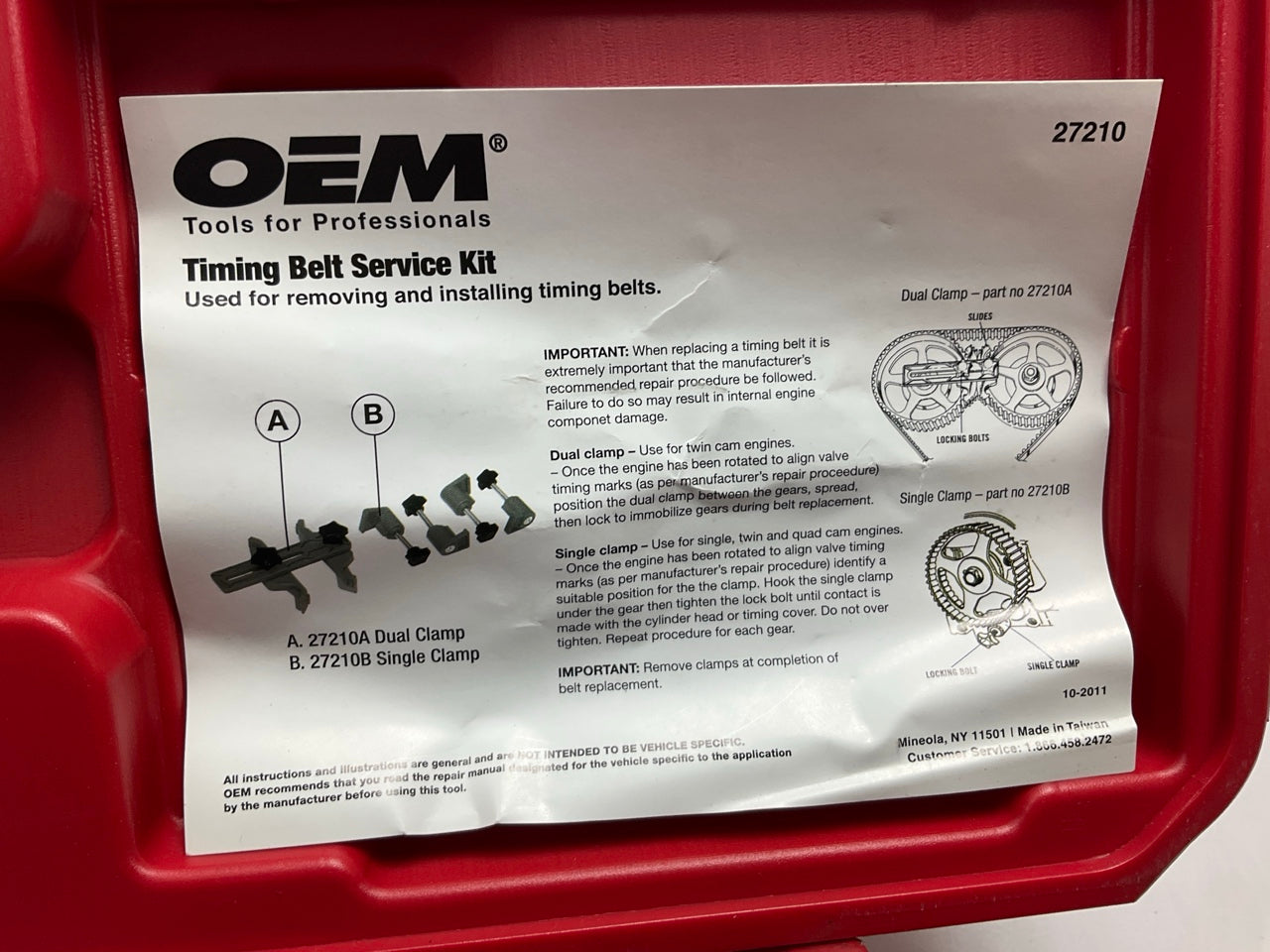 USED #15 - OEM TOOLS 27210 Timing Belt Service Kit Tool Set