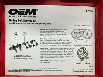 USED #17 - OEM TOOLS 27210 Timing Belt Service Kit Tool Set