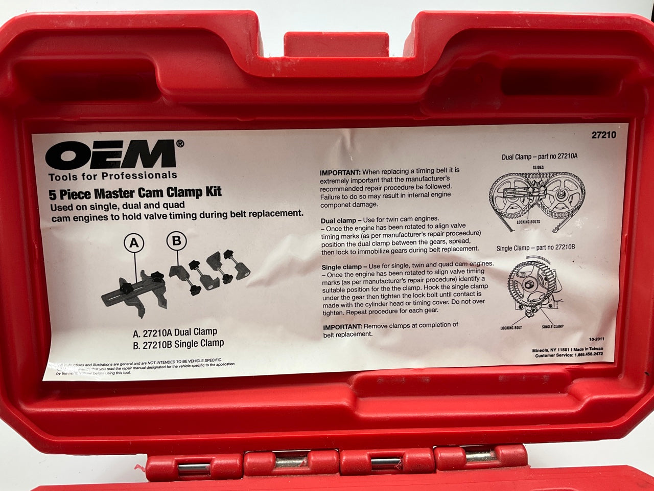 USED #20 - OEM TOOLS 27210 Timing Belt Service Kit Tool Set