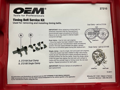 USED #22 - OEM TOOLS 27210 Timing Belt Service Kit Tool Set