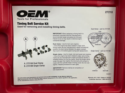 USED #27 - OEM TOOLS 27210 Timing Belt Service Kit Tool Set