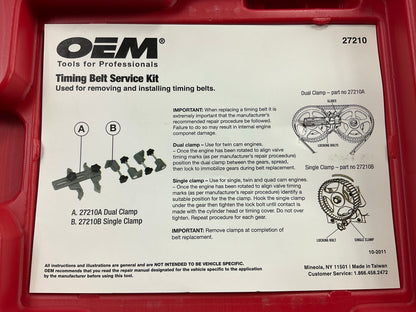 USED #28 - OEM TOOLS 27210 Timing Belt Service Kit Tool Set