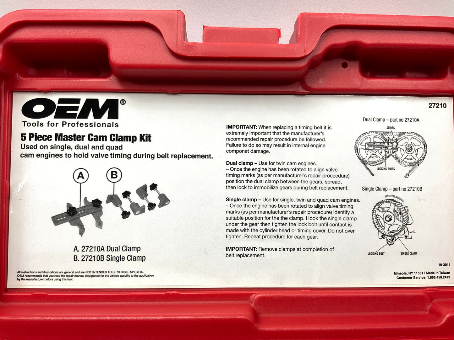 USED #29 - OEM TOOLS 27210 Timing Belt Service Kit Tool Set