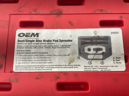 USED #30 - OEM Tools 27277 Dual / Single Disc Brake Caliper Piston Pad Spreader
