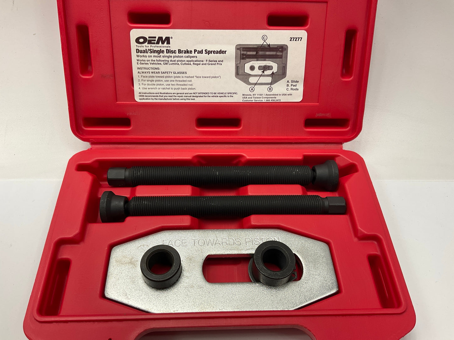 USED #34 - OEM Tools 27277 Dual / Single Disc Brake Caliper Piston Pad Spreader