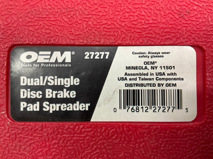 USED #38 - OEM Tools 27277 Dual / Single Disc Brake Caliper Piston Pad Spreader