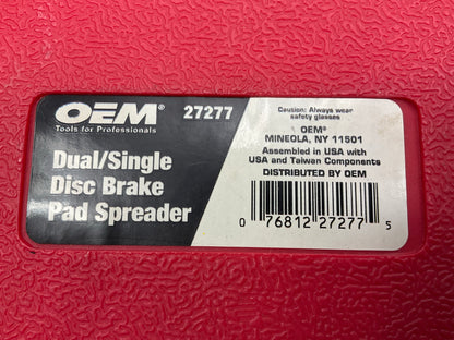 USED #40 - OEM Tools 27277 Dual / Single Disc Brake Caliper Piston Pad Spreader