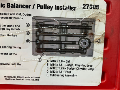 USED #24 - OEM TOOLS 27306 Long Reach Harmonic Balancer Crank Pulley Installer