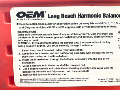 USED #26 - OEM TOOLS 27306 Long Reach Harmonic Balancer Crank Pulley Installer