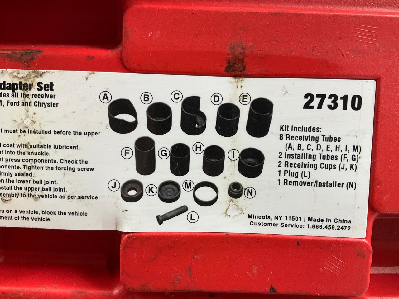USED #11 OEM TOOLS 37310 Master Ball Joint Installer / Remover Adapter Tool Set