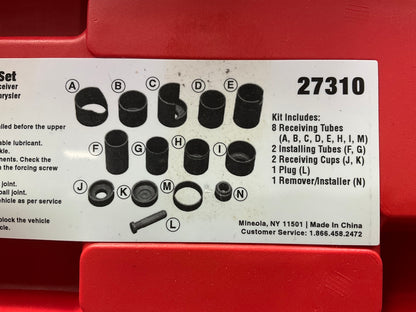 USED #12 OEM TOOLS 37310 Master Ball Joint Installer / Remover Adapter Tool Set