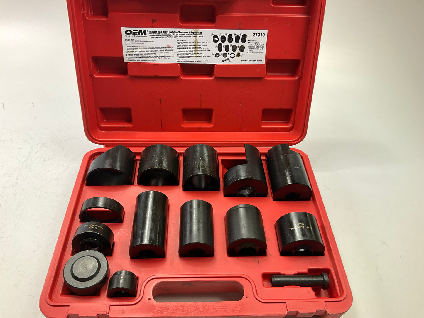 USED #14 OEM TOOLS 37310 Master Ball Joint Installer / Remover Adapter Tool Set