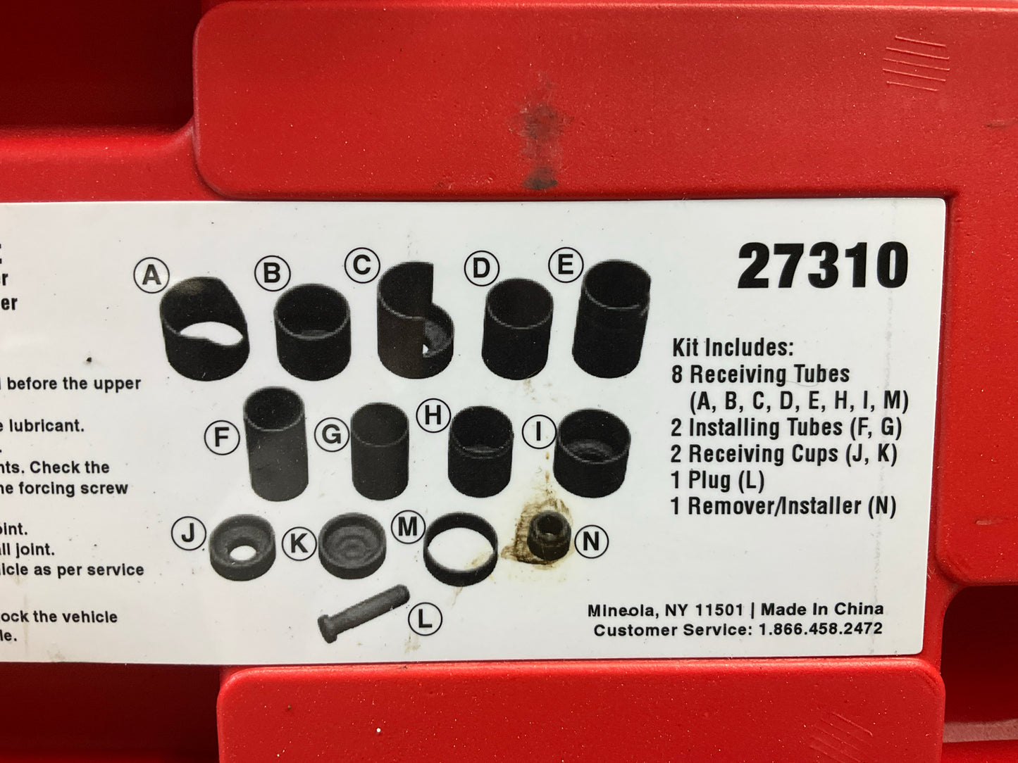 USED #14 OEM TOOLS 37310 Master Ball Joint Installer / Remover Adapter Tool Set