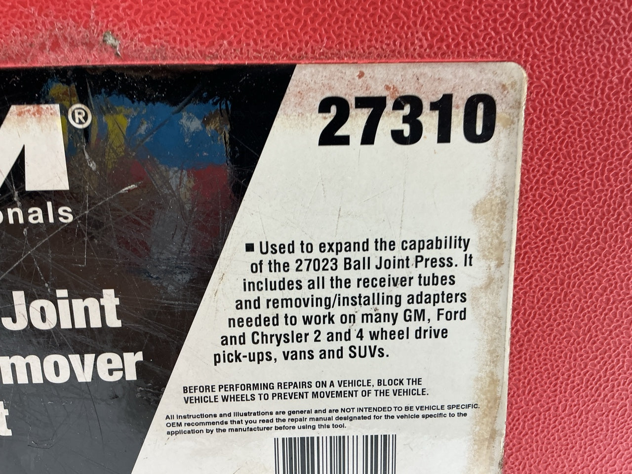 USED # 17 OEM TOOLS 37310 Master Ball Joint Installer / Remover Adapter Tool Set