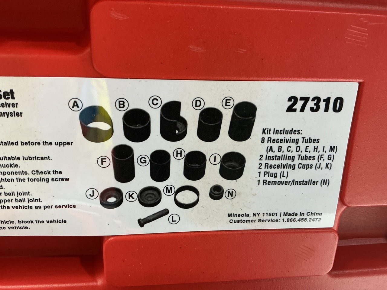 USED # 17 OEM TOOLS 37310 Master Ball Joint Installer / Remover Adapter Tool Set