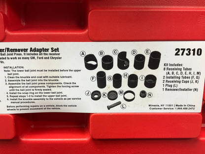 USED #9 OEM TOOLS 37310 Master Ball Joint Installer / Remover Adapter Tool Set