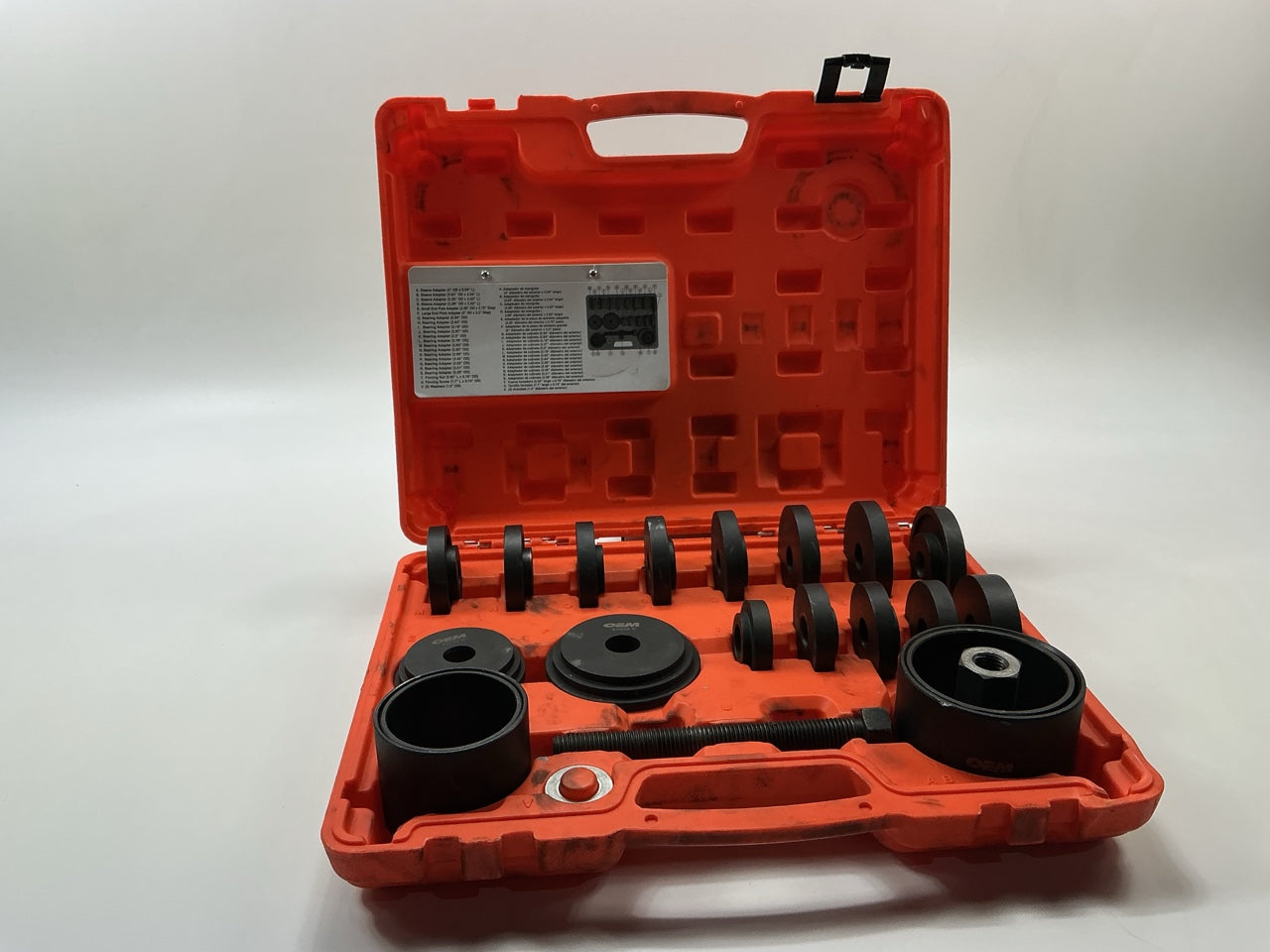 USED OEM TOOLS 57205, 23 Piece Front Wheel Drive Bearing Remover / Installer Set