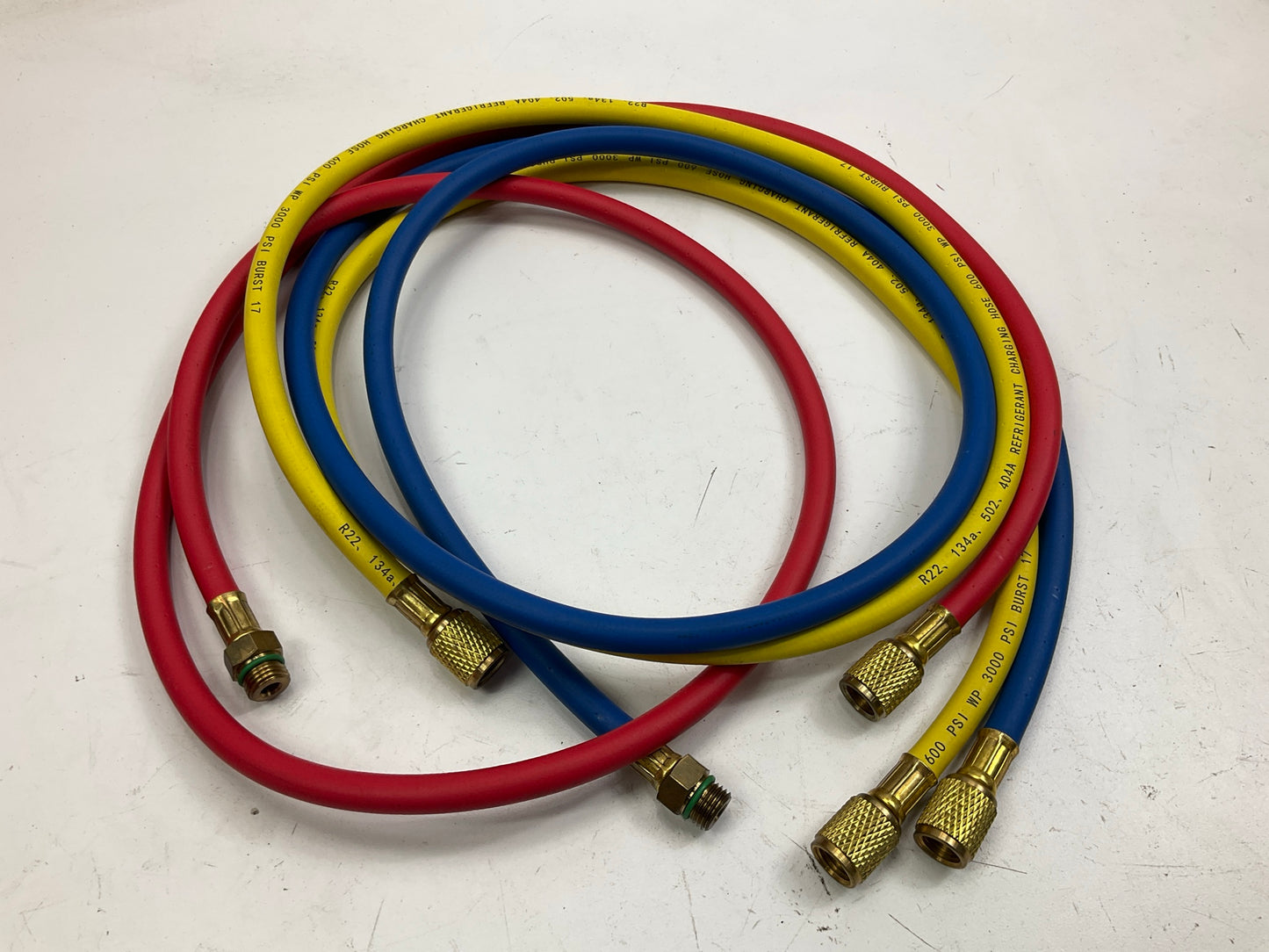 USED #5 OEM TOOLS 134 A/C Manifold Gauge Set With Hoses (Heavy Duty Brass Body)