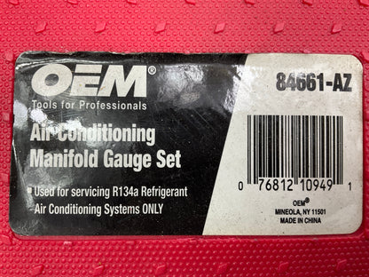 USED #5 OEM TOOLS 134 A/C Manifold Gauge Set With Hoses (Heavy Duty Brass Body)