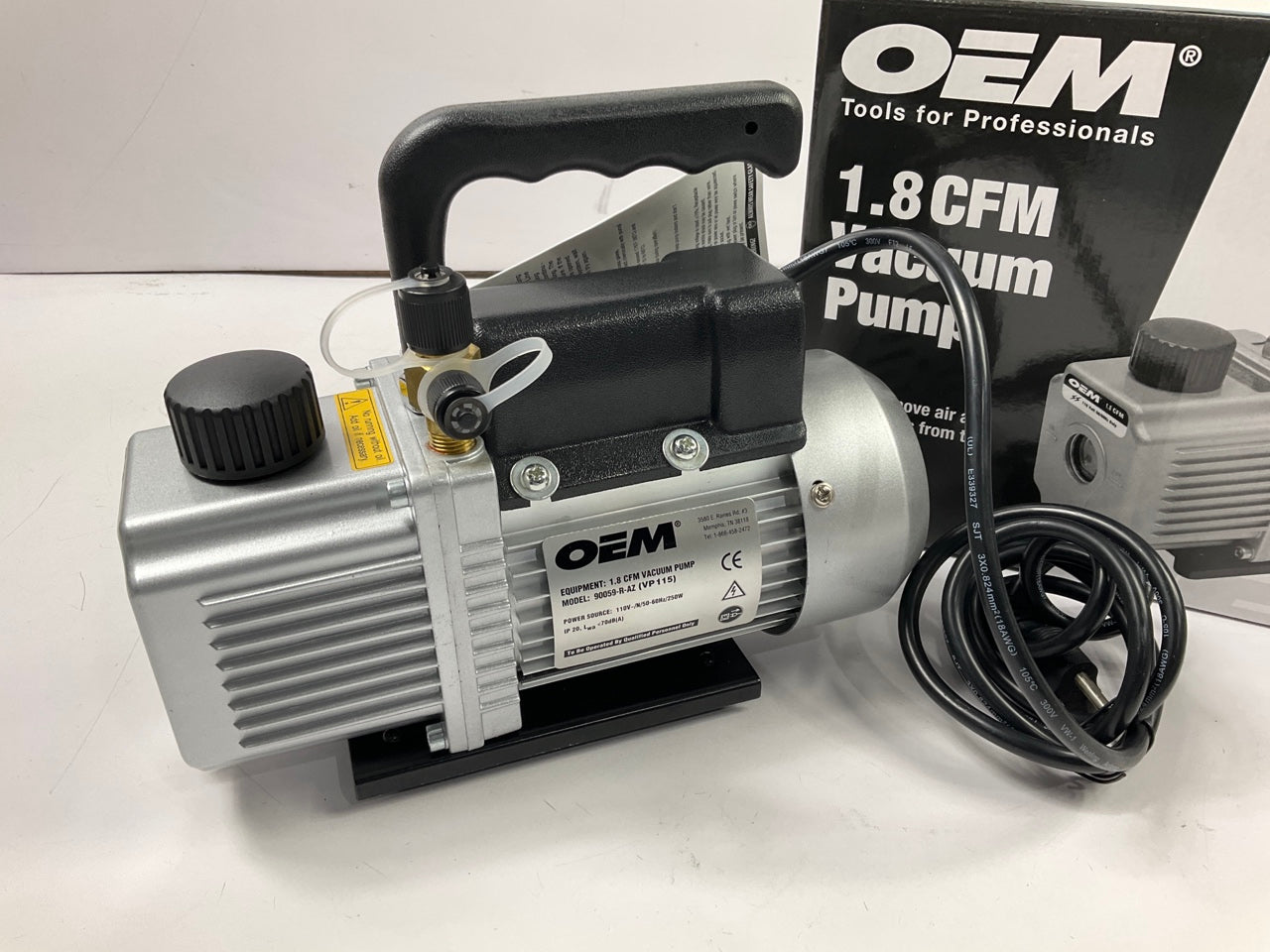 OEM Tools 90059-R-AZ 1.8 CFM Single Stage Vacuum Pump, 1/4'' HP, 110V