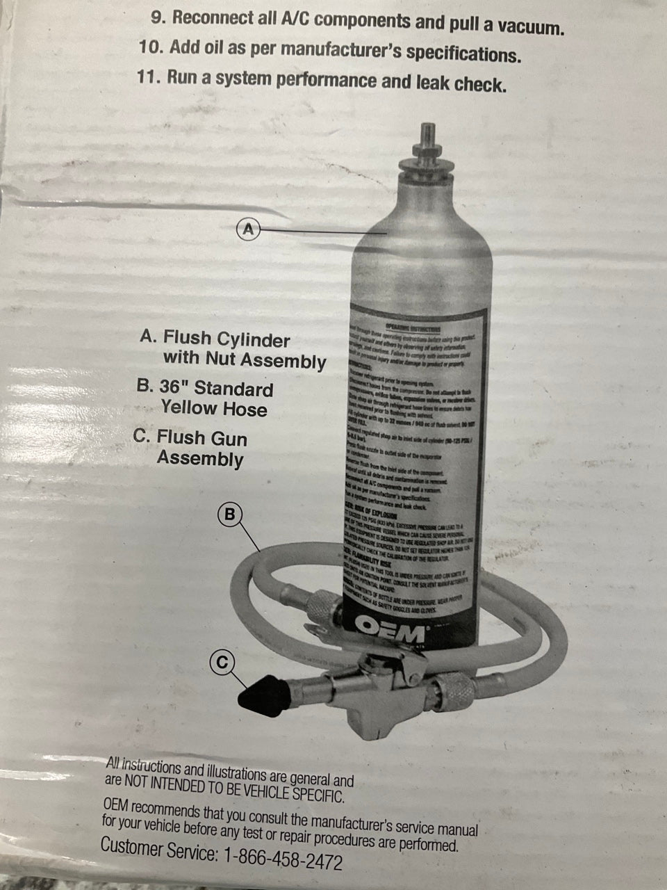 OEM Tools 91046-A-AZ A/C System Flush Kit Removes Oil And Debris