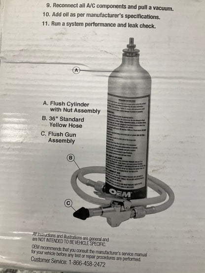 OEM Tools 91046-A-AZ A/C System Flush Kit Removes Oil And Debris