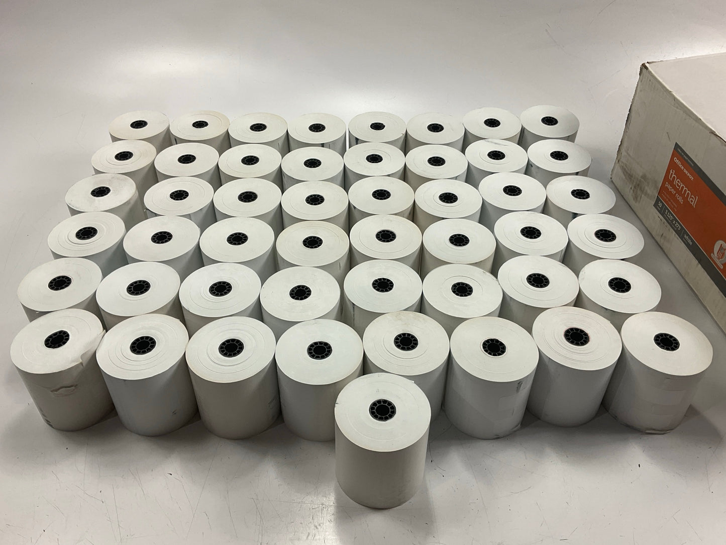 Office Depot 818638 Thermal Paper Rolls, 3-1/8'' X 273' White, Carton Of 49 Rolls