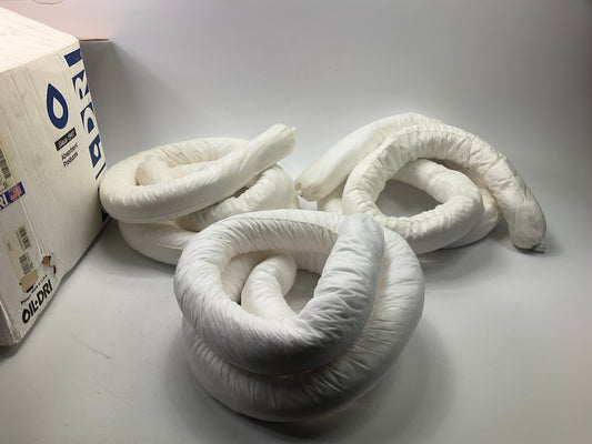 3 PACK - OIL-DRI L71519G Absorbent Sock White 3'' Diameter X 10 Feet Length