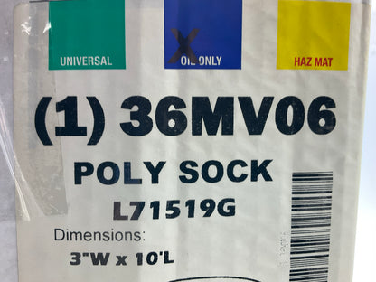 3 PACK - OIL-DRI L71519G Absorbent Sock White 3'' Diameter X 10 Feet Length