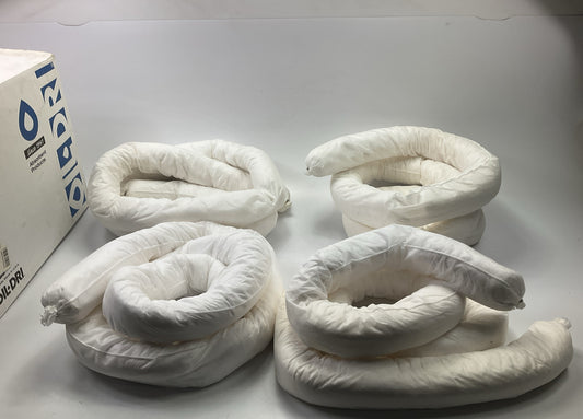 4 / PACK OIL-DRI 36MV06 L71519G Absorbent Sock White 3'' Diameter X 10 Feet Long