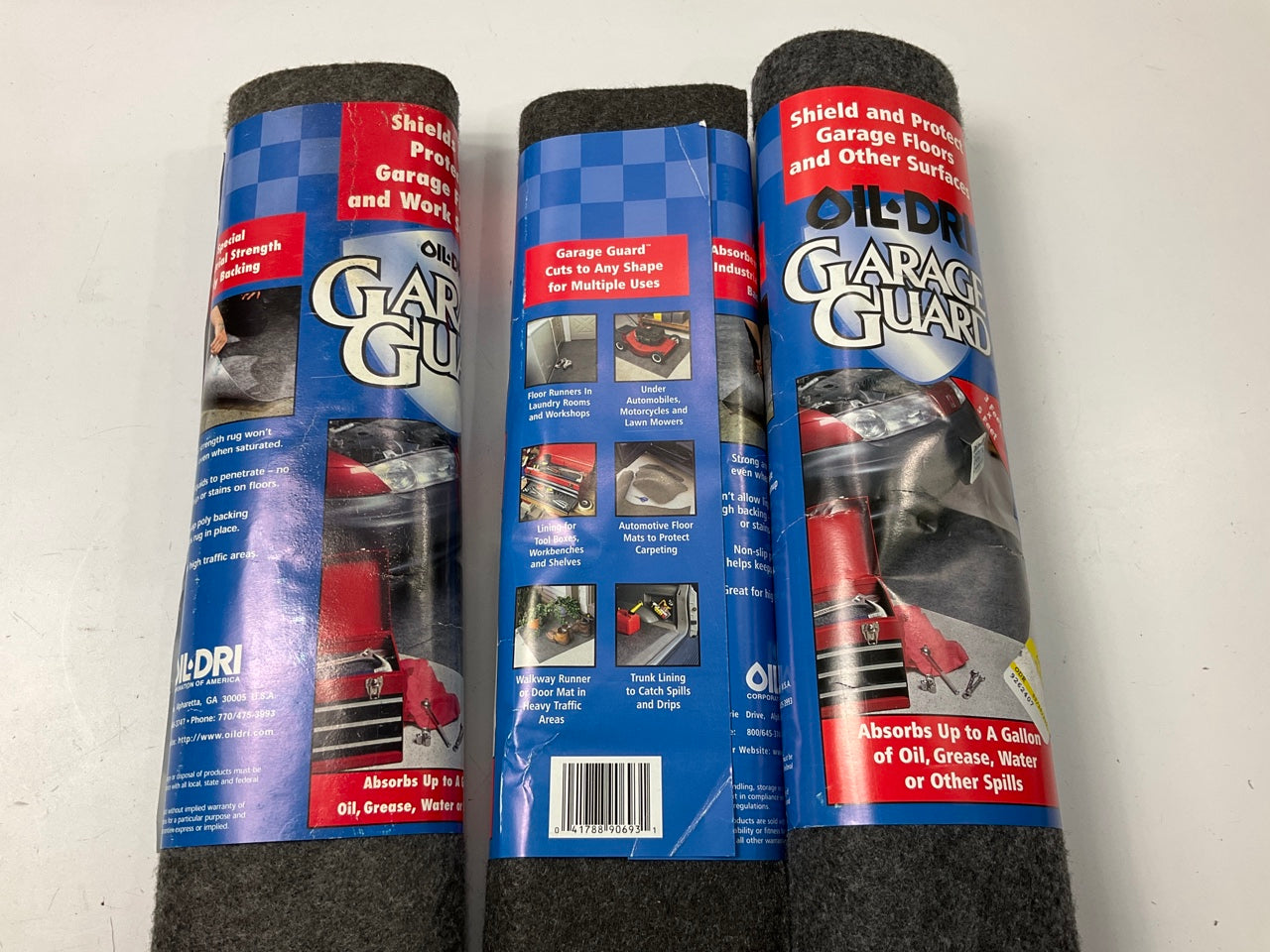 (5) Oil Dri L90693 Garage Guard Oil Absorbent Oil Catch Protector Pad 60'' X 36''