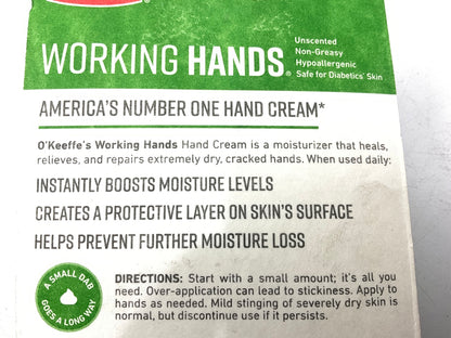 O'keeffes K03501 Working Hands 3.4 Oz Hand Cream - Relief For Dry, Cracked Hands