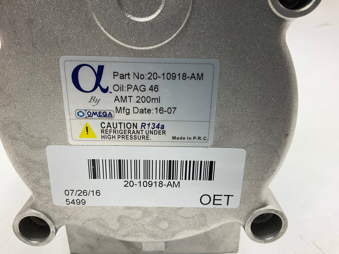 Omega 20-10918-AM A/C Compressor & Clutch