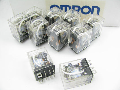 (10) OMRON LY2 8-PIN Relay 110/120A, DPDT, 120 VAC, 10 AMP - PACK OF 10 PCS