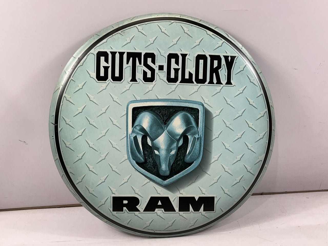 Open Road 1881439 Garage Man-Cave 24'' Diameter Wall Hanger Sign - Guts Glory RAM