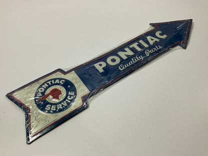 Open Road 90146898 Tin Metal Garage Wall Hang Sign PONTIAC Quality Parts Arrow