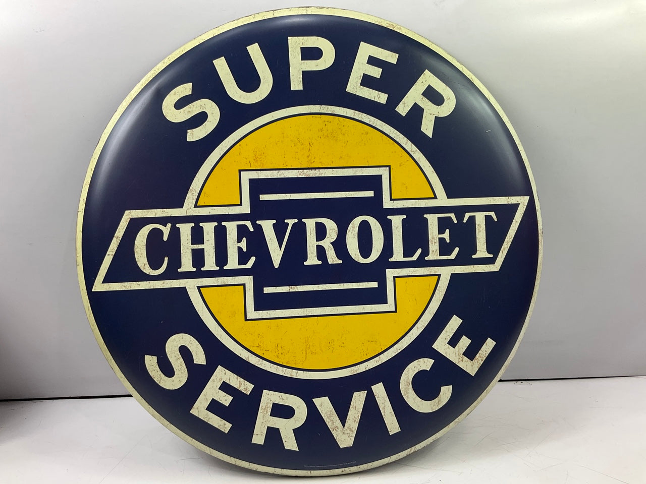 Chevrolet Super Service 24'' Diameter Tin Metal Garage Sign Man Cave Art Chevy
