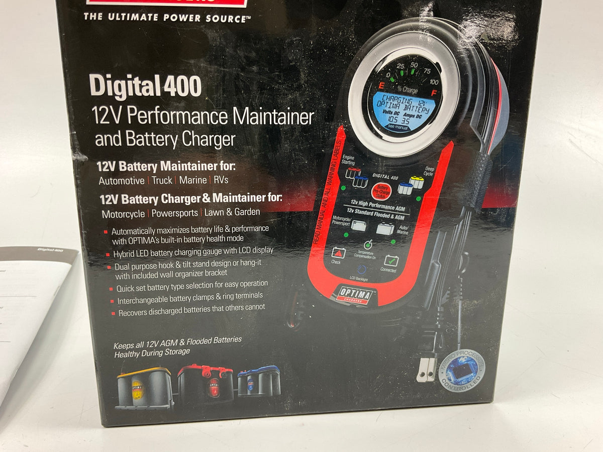 Optima 150-40000 Digital 400 12V Battery Charger & Maintainer, 4 Amp Charging