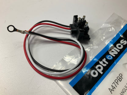 Optronics A47PBP Three-Pin PL-3 Wiring Pigtail, 10'' Leads, Ground Ring Terminal