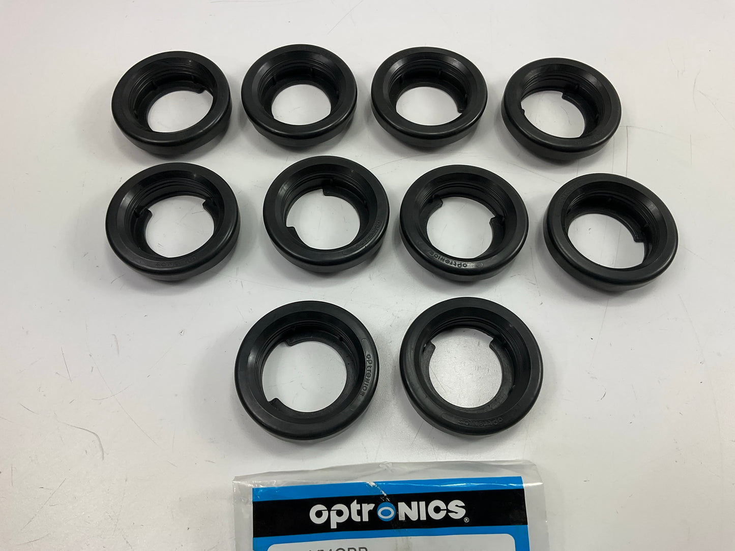 (10) Optronics A54GBP 2'' Flush Mount Grommet, Black, For 2'' Round Trailer Lights