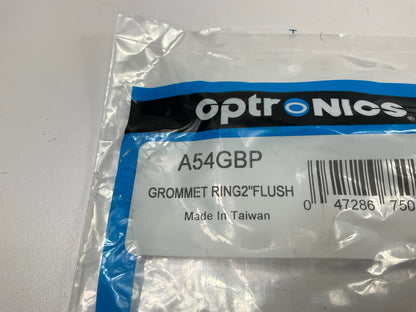 (10) Optronics A54GBP 2'' Flush Mount Grommet, Black, For 2'' Round Trailer Lights