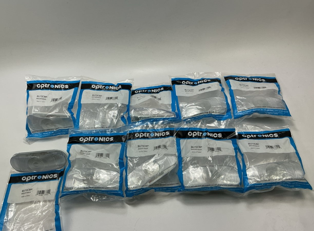 (10) Optronics BU70CBP 6'' Sealed Trailer Backup Light Clear Lens Reverse Lamp
