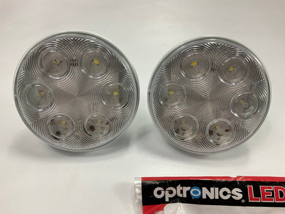 (2) Optronics BUL06CBP Fleet 4'' Round Sealed DOT LED Back-Up Light, White LED
