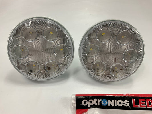 (2) Optronics BUL06CBP Fleet 4'' Round Sealed DOT LED Back-Up Light, White LED